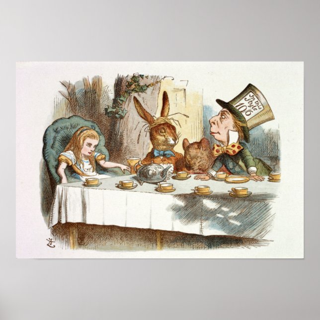 Vintage Alice in Wonderland Illustration Poster (Front)