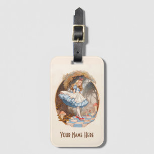 Vintage Alice in Wonderland Luggage Tag