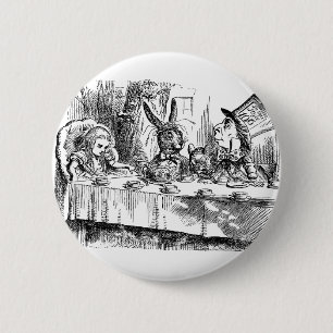 Vintage Alice in Wonderland Mad Hatter tea party 2 Inch Round Button