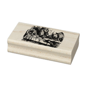 Vintage Alice in Wonderland Mad Hatter tea party Rubber Stamp