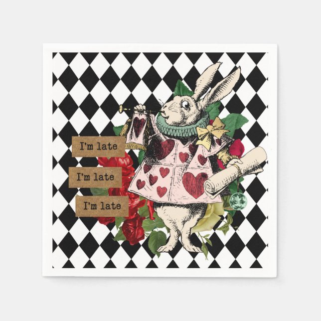 Vintage Alice in Wonderland Napkin (Front)