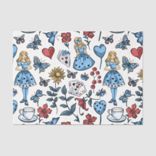 Vintage Alice in Wonderland Playing Card Decoupage Tissue Paper