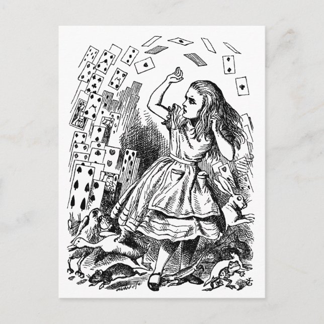 Vintage Alice in Wonderland, Playing Cards Flying (Front)