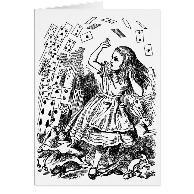 Vintage Alice in Wonderland, Playing Cards Flying (Front)