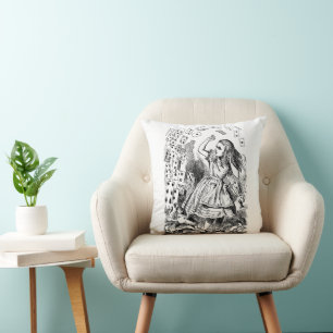 Vintage Alice in Wonderland, Playing Cards Flying Throw Pillow