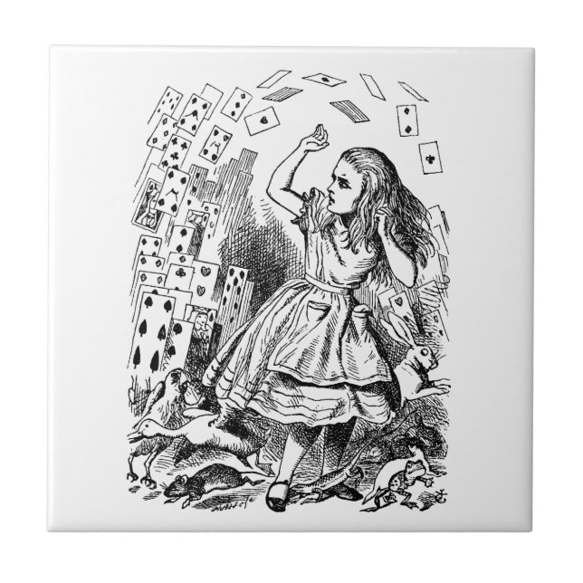 Vintage Alice in Wonderland, Playing Cards Flying Tile (Front)