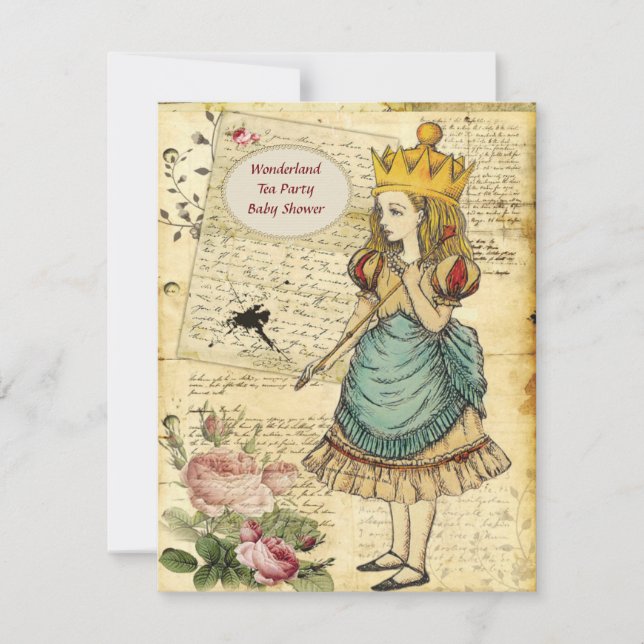 Vintage Alice in Wonderland Princess Baby Shower Invitation (Front)