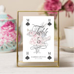 Vintage Alice in Wonderland Rabbit Playing Card<br><div class="desc">Beautifully designed vintage Alice in Wonderland-themed wedding table number signs. Perfect for an Alice in Wonderland-themed wedding. We've meticulously restored the iconic Alice in Wonderland vintage white rabbit character illustration by hand sketching it and bring them to life with beautiful watercolor undertones. The table number is designed like a playing...</div>