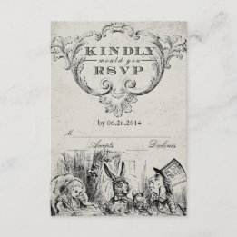 Vintage Alice in Wonderland RSVP Cards