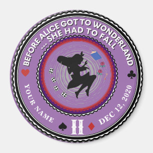 Vintage Alice in Wonderland Sobriety Medallion     Magnet
