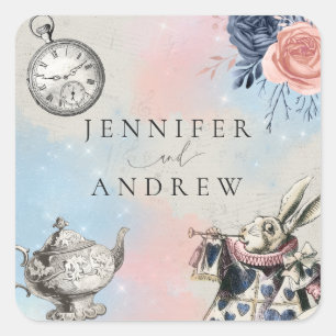 Vintage Alice in Wonderland Square Sticker