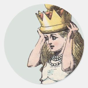 vintage alice in wonderland sticker label seal