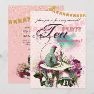 Vintage Alice in Wonderland Tea Party Custom Party Invitation