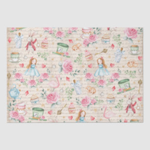 Vintage Alice in Wonderland Tea Party Decoupage Ti Tissue Paper