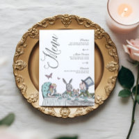 Vintage Alice in Wonderland Tea Party Menu