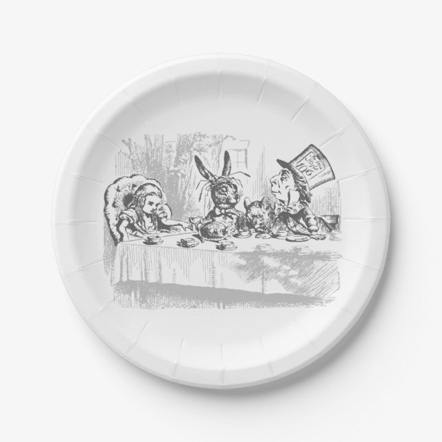 Vintage Alice in Wonderland Tea Party Paper Plates (Front)