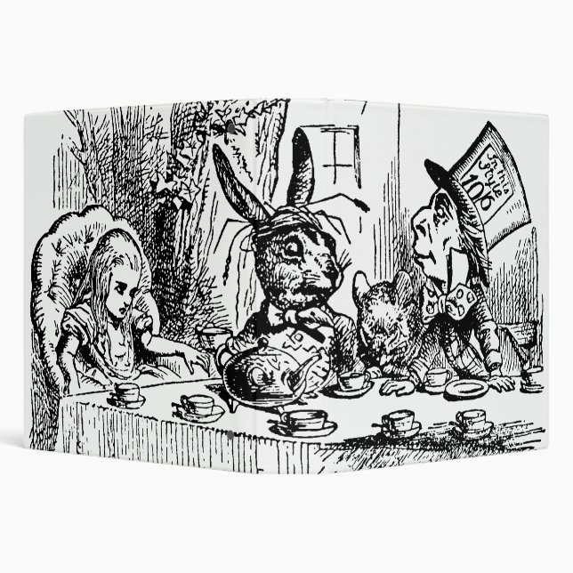 Vintage Alice in Wonderland, Tea Party Scene Binder (Background)