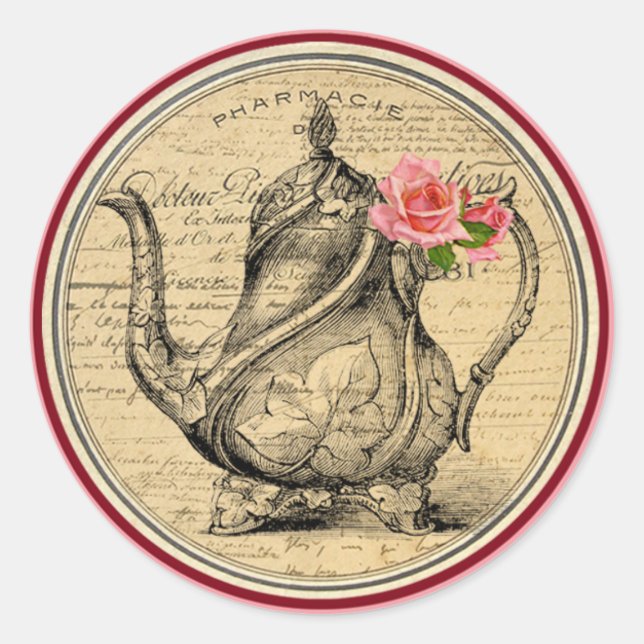 Vintage Alice in Wonderland Tea Party Stickers (Front)