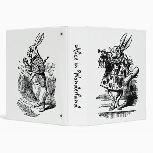 Vintage Alice in Wonderland , the White Rabbit Binder