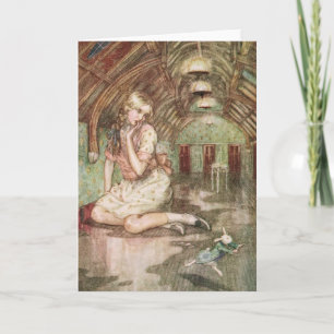 Vintage Alice in Wonderland The White Rabbit  Card