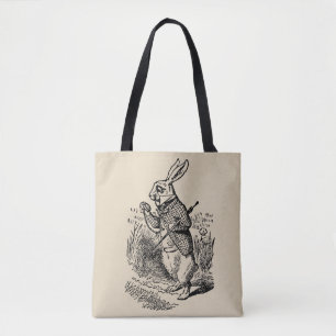 Vintage Alice in Wonderland the White Rabbit Watch Tote Bag