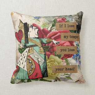 Vintage Alice in Wonderland Throw Pillow