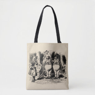 Vintage Alice in Wonderland, Tweedledum Tweedledee Tote Bag