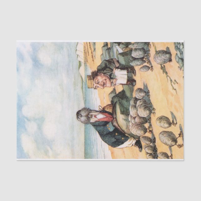 Vintage Alice in Wonderland Walrus Decoupage Tissue Paper (Front)