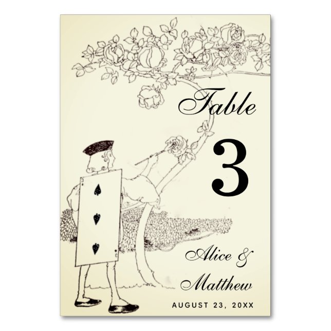 Vintage Alice in Wonderland Wedding 3 Playing Card (Back)