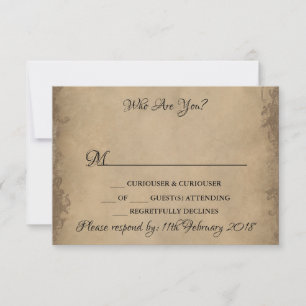 Vintage Alice in Wonderland Wedding RSVP Cards