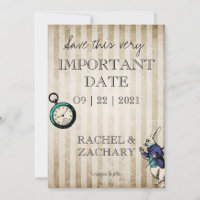 Vintage Alice in Wonderland Wedding Save The Date