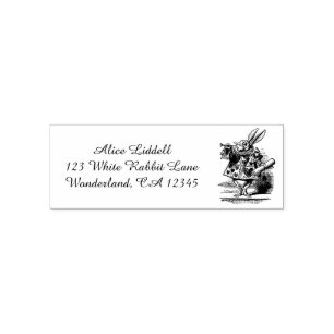 Vintage Alice in Wonderland White Rabbit as Herald Self-inking Stamp