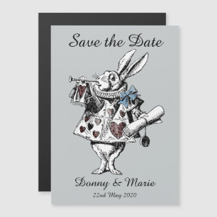 Vintage Alice in Wonderland White Rabbit Date Card