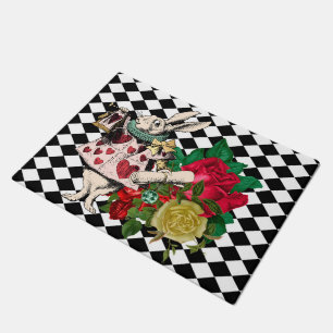 Vintage Alice in Wonderland White Rabbit Doormat