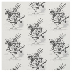 Vintage Alice in Wonderland White Rabbit Fabric