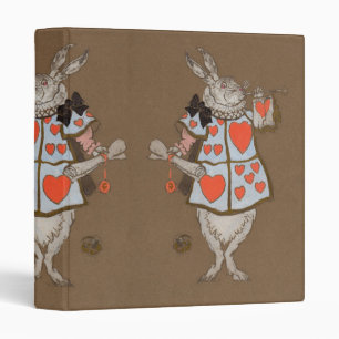Vintage Alice in Wonderland White Rabbit Herald Binder