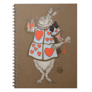 Vintage Alice in Wonderland White Rabbit Herald Notebook