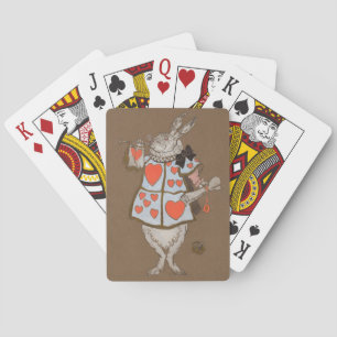 Vintage Alice in Wonderland White Rabbit Herald Playing Cards
