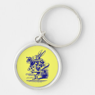 Vintage Alice in Wonderland White Rabbit Keychain