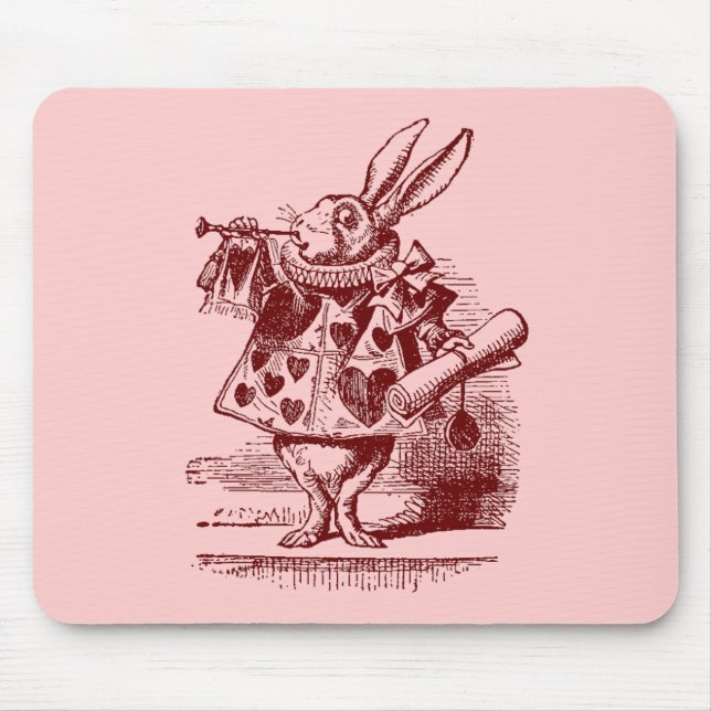 Vintage Alice in Wonderland White Rabbit Mouse Pad (Front)
