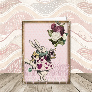 Vintage Alice in Wonderland White Rabbit Note Card