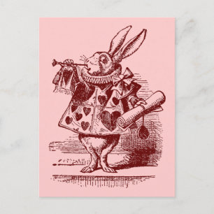 Vintage Alice in Wonderland White Rabbit Postcard