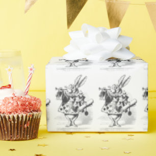 Vintage Alice in Wonderland White Rabbit Wrapping Paper