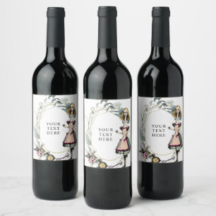 Vintage Alice in Wonderland  Wine Label