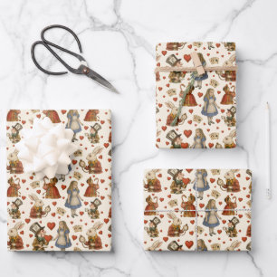 Vintage Alice in Wonderland  Wrapping Paper Sheet