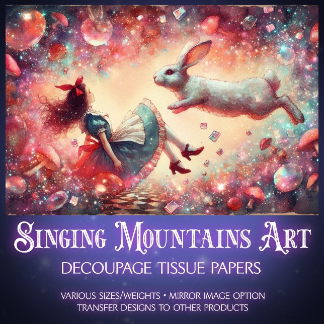 Vintage Alice Rabbit Hole Illustration Decoupage Tissue Paper (Creator Uploaded)