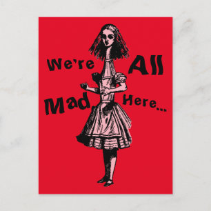 Vintage Alice Stretched in Wonderland Postcard