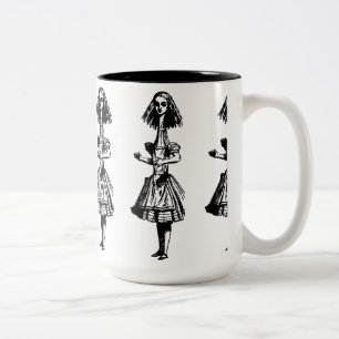 Vintage Alice Stretched in Wonderland Two-Tone Coffee Mug