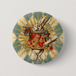 Vintage Alice White Rabbit 2 Inch Round Button