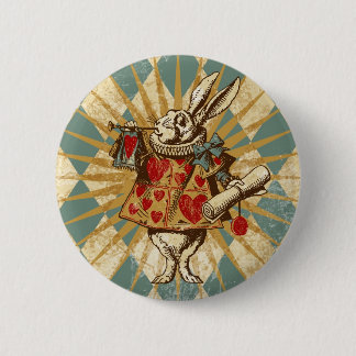 Vintage Alice White Rabbit 2 Inch Round Button